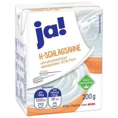 Ja! H-Schlagsahne 200g 30%