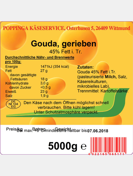D Gouda gerieben 5kg