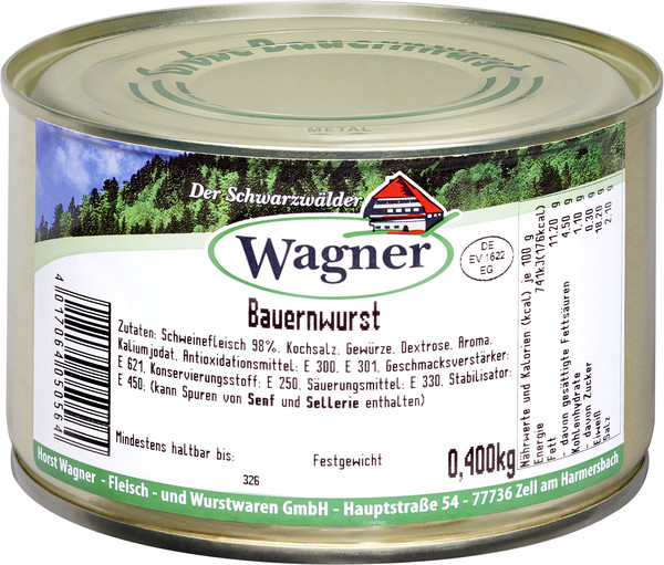 Hw Bauernwurst 400g Dose