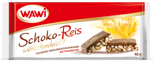 Wawi Schoko-Reis-Riegel 40g